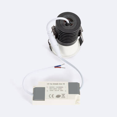 Produto de Foco Downlight LED 7W Circular Mini UGR11 Regulável Dim To Warm Corte Ø55 mm