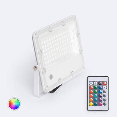 Foco Projetor LED 50W RGB IP65 S2 Pro com Comando IR