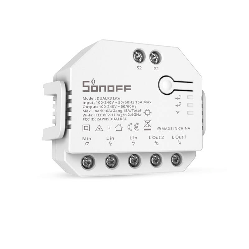 Producto de Interruptor WiFi Compatible con Doble Interruptor Convencional SONOFF Dual R3 Lite 15A