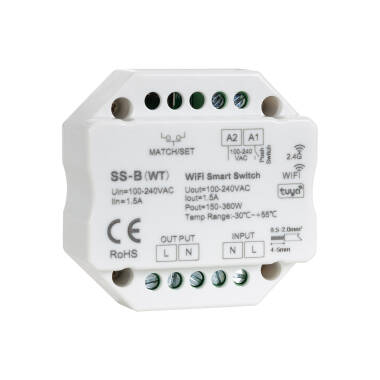 Interruptor de LED WiFi RF compatível com botão de pressão