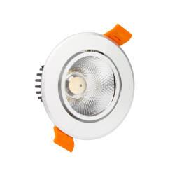 Product Foco Downlight LED 12W COB Direccionable Circular Plata Corte Ø 90 mm No Flicker