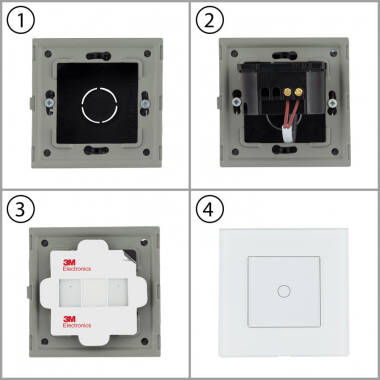 Produto de Interruptor Wifi Táctil Duplo com Moldura de Vidro Modern