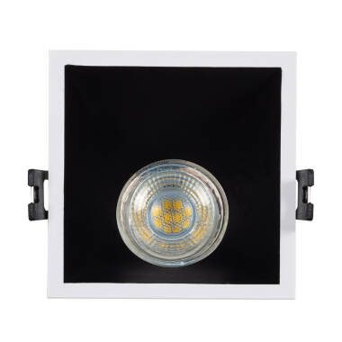 Producto de Aro Downlight Cuadrado 45º Bajo UGR para Bombilla LED GU10 / GU5.3 Corte 85 x 85 mm