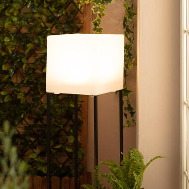 Producto de Lámpara de Pie Exterior de Metal LED RGBW Solar Recargable Tiber