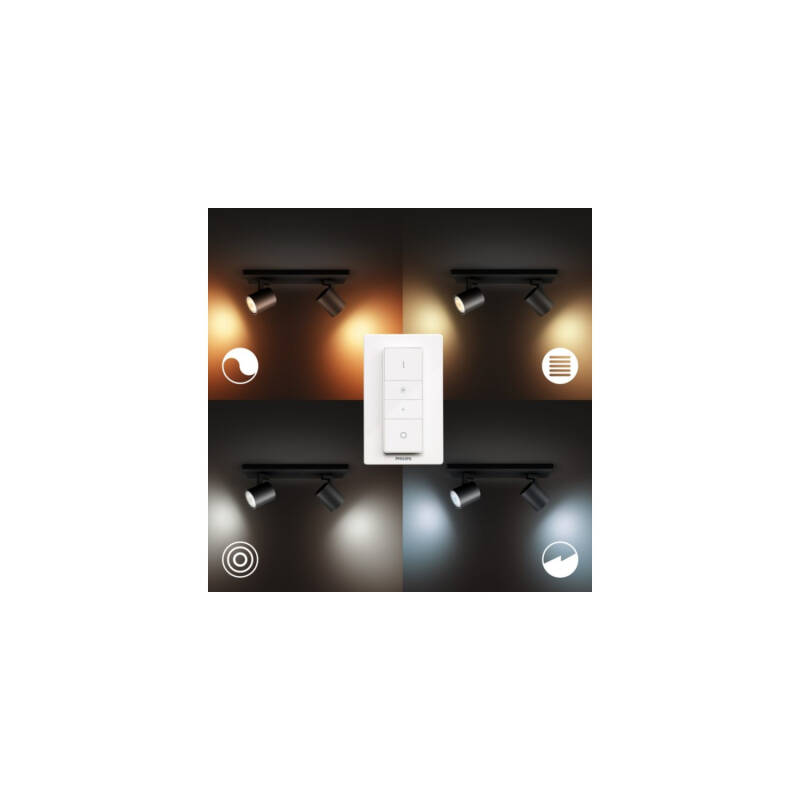 Producto de Lámpara de Techo White Ambiance 2 Focos GU10 PHILIPS Hue Runner 