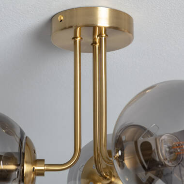 Producto de Lámpara de Techo Metal y Cristal Moonlight Brass 3 Focos