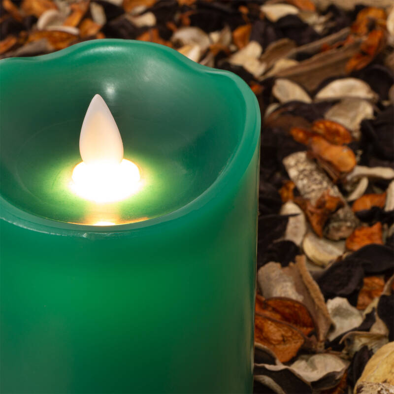 Produto de Pack de 3 Velas LED Cera Natural Special Flame Verde