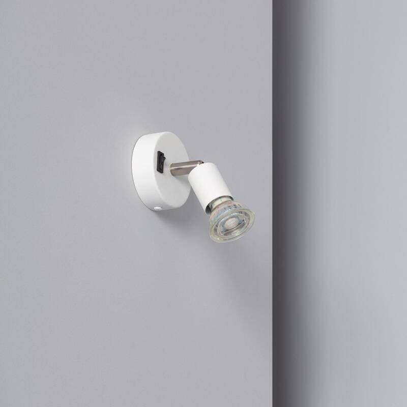 Producto de Lámpara de Pared Aluminio Orientable con Interruptor 1 Foco Oasis Blanco