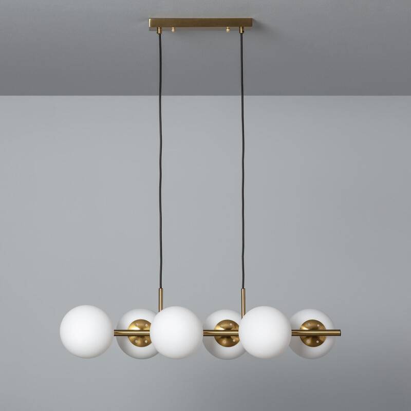 Producto de Lámpara Colgante Metal y Cristal Moonlight Brass 6 Focos