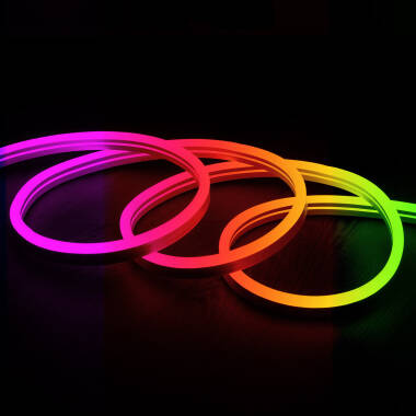 Fita Neon LED 11 W/m RGB 220V AC 60 LED/m Semicircular 180º IP67 à Medida Corte a cada 100 cm