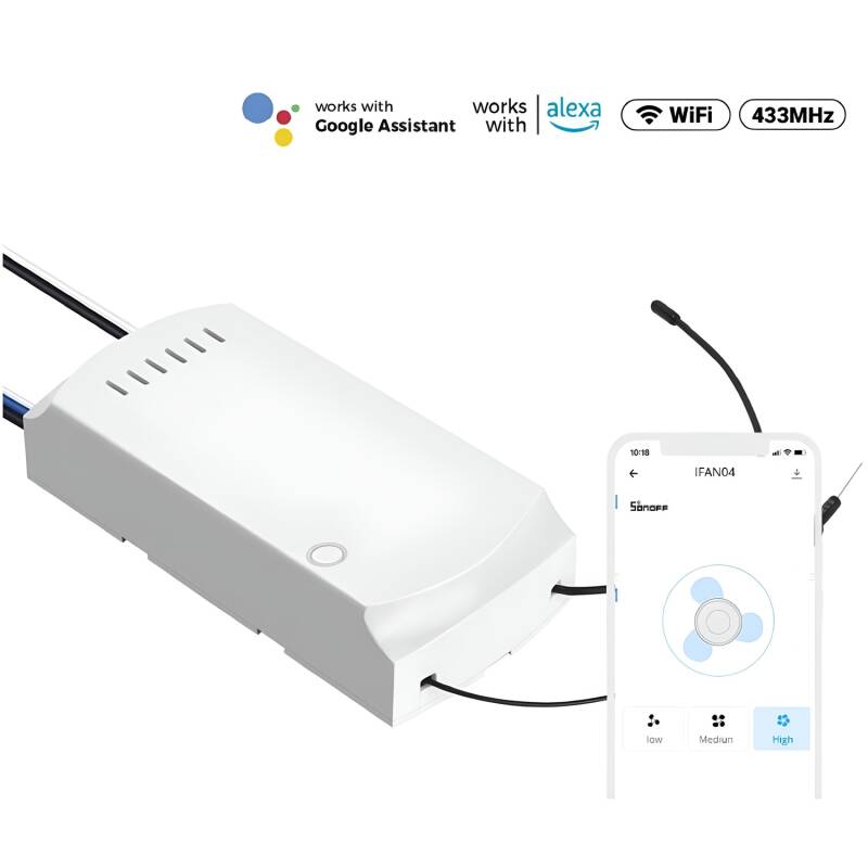 Producto de Controlador WiFi para Ventilador de Techo AC SONOFF iFan04-H