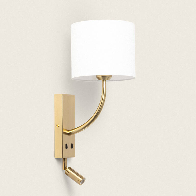 Producto de Lámpara de Pared con Luz de Lectura 2.5W Metal Gold-Teylo