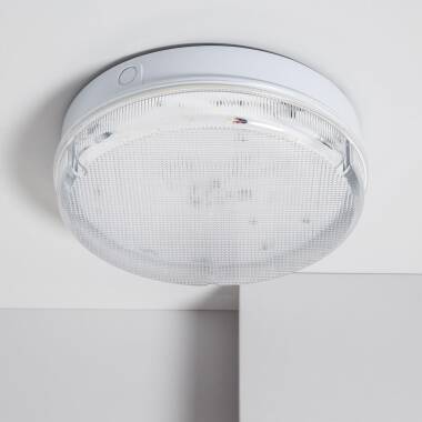 Producto de Plafón LED 24W Circular para Exterior  Ø285 mm IP65 con Luz de Emergencia No Permanente Hublot Transparente