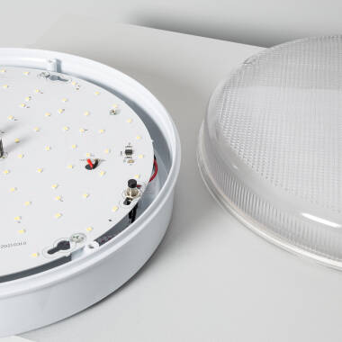 Producto de Plafón LED 24W Circular para Exterior  Ø285 mm IP65 con Luz de Emergencia No Permanente Hublot Transparente