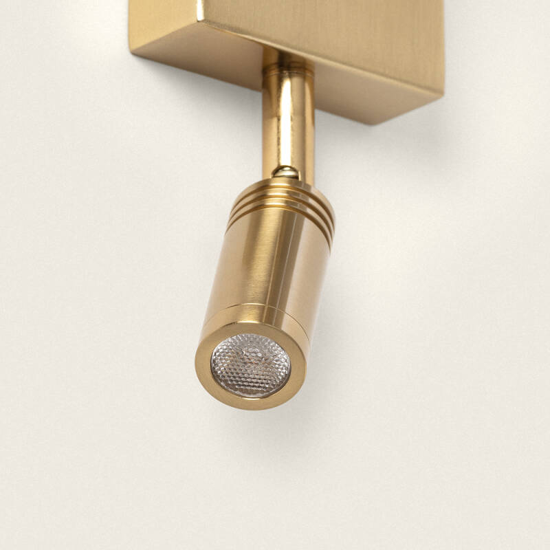 Producto de Lámpara de Pared con Luz de Lectura 2.5W Metal Gold-Teylo Conne