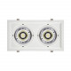 Aro Downlight Quadrado Basculante Aluminio para duas Lâmpadas LED AR111