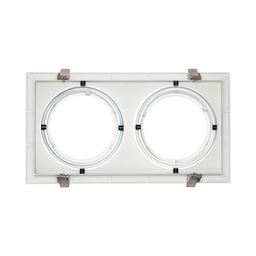 Aro Downlight Quadrado Basculante Aluminio para duas Lâmpadas LED AR111