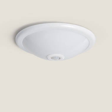 Produto de Plafon LED Teto 2x E27 Circular com Sensor de Movimento PIR e Crepuscular Design