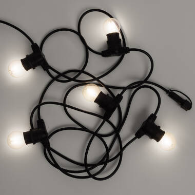 Producto de Kit Guirnalda Luces Exterior IP44 5m Negro + 5 Bombillas Filamento LED B22 2W G45