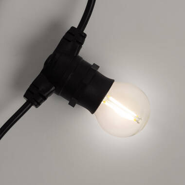 Producto de Guirnalda Exterior con Bombillas LED B22 Filamento G45 5m IP44 Negro