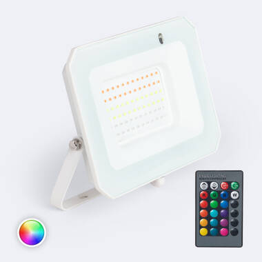 Foco Projetor LED 50W IP65 RGB com Comando IR