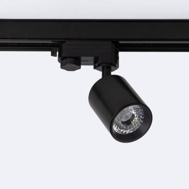 Foco Carril LED Trifásico 10W Regulável New Mallet Preto No Flicker UGR15 3000K