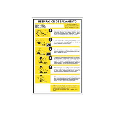 Pack 6 Unidades Cartel PVC Primeros Auxilios - Respiración de Salvamento CATU AP223S