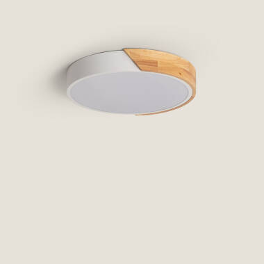 Plafon LED 18W Circular Madeira Ø320 mm CCT Selecionável Semi-Dari