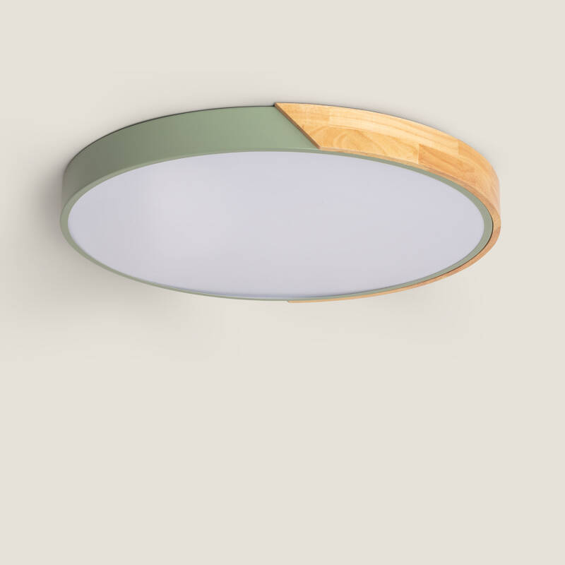 Producto de Plafón LED 36W Circular Madera Ø500 mm CCT Seleccionable Semi-Dari