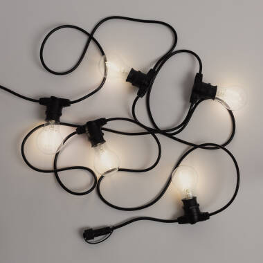 Producto de Guirnalda Exterior con Bombillas LED B22 Filamento G95 5m IP44 Negro