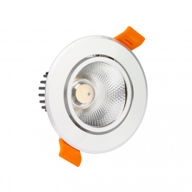 Produto de Foco Downlight LED 12W COB Direccionável Circular Prata Corte Ø 90 mm No Flicker