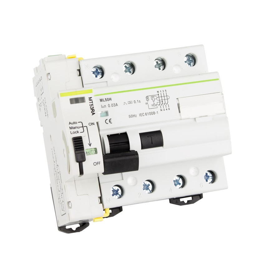 Producto de Interruptor Diferencial Industrial Rearmable Compacto 4P 30mA 40-63A 10kA Clase A MATIS