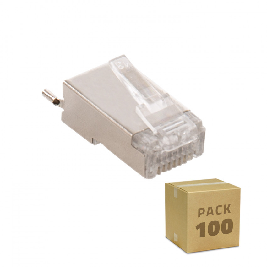 Pack 100 Unidades RJ45 FTP Blindado para Exterior    