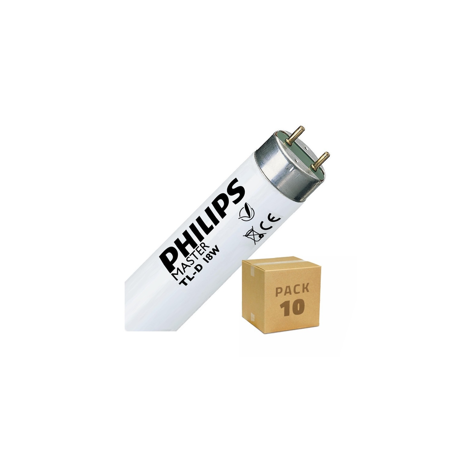 Producto de Pack Tubo Fluorescente Regulable PHILIPS T8 G13 60 cm Conexión dos Laterales 18W (10 un) 