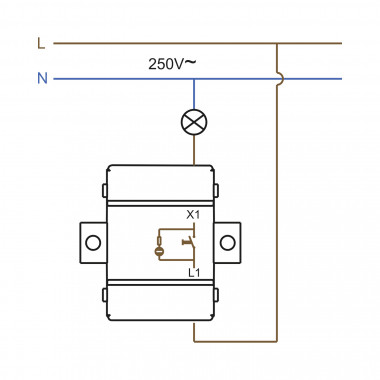 Producto de Interruptor Simple Pulsador con Indicador Luminoso IP54