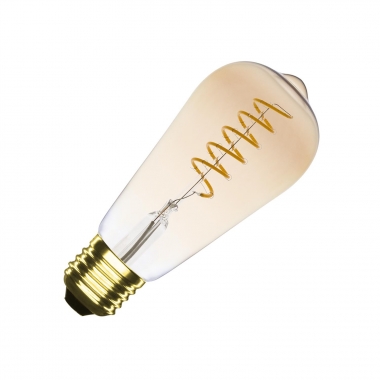Bombilla Filamento LED E27 4W 200 lm Regulable ST64 Espiral Gold    								