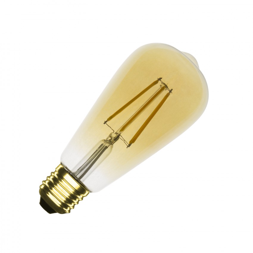 Bombilla Filamento LED E27 5.5W 500 lm ST64 Regulable Gold