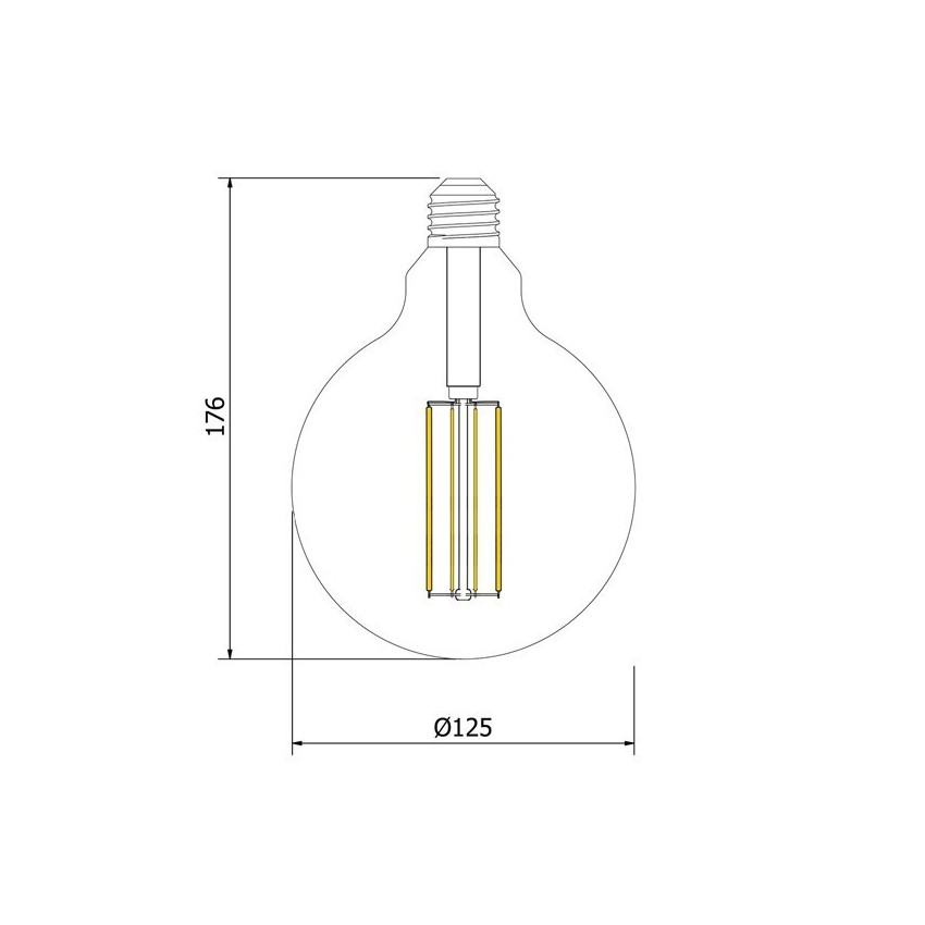 Produto de Lâmpada Filamento LED E27 6W 550 lm G125 Regulável Chrome Reflect