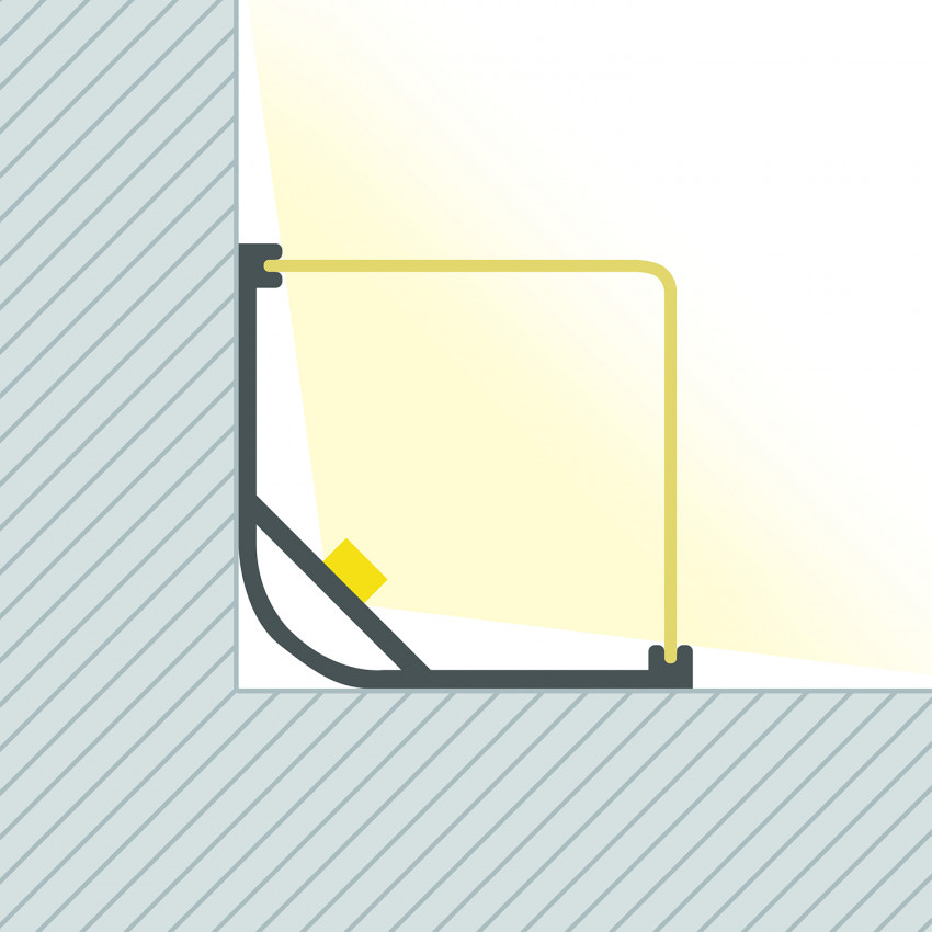 Producto de Perfil de Aluminio Esquina Redondo 1m para Tira LED hasta 20 mm