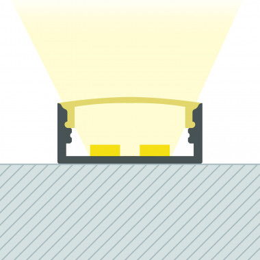 Producto de Perfil de Aluminio Superficie 2m para Doble Tira LED hasta 20 mm
