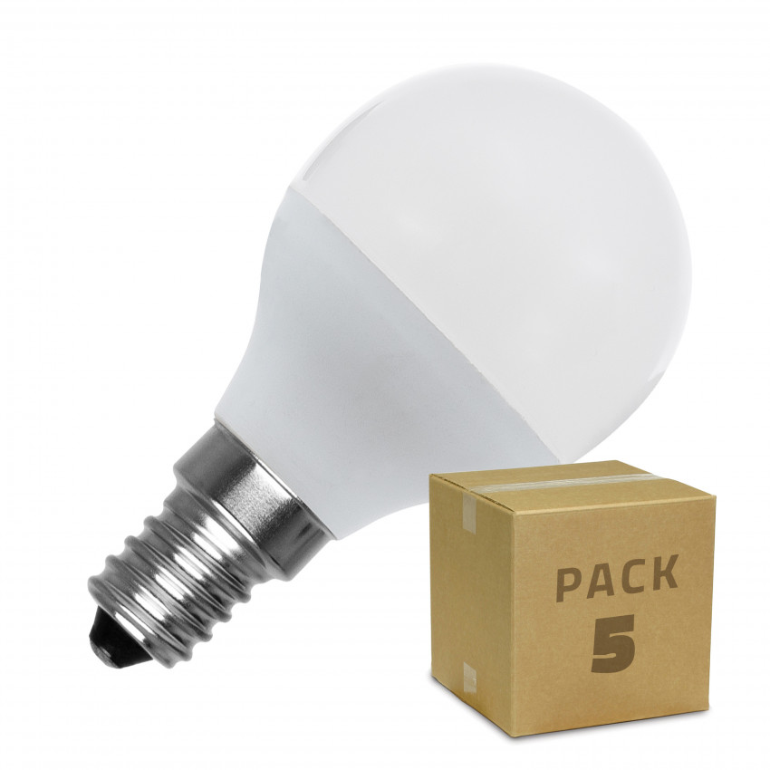 Producto de Pack 5 Bombillas LED E14 5W 400 lm G45
