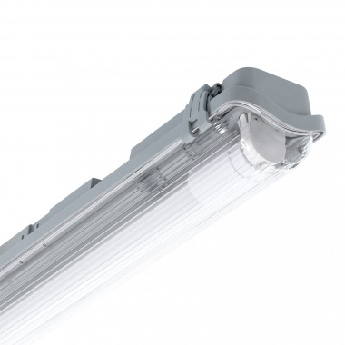 Armadura Hermética Slim para um Tubo LED 150 cm IP65 Conexão Uni-Lateral