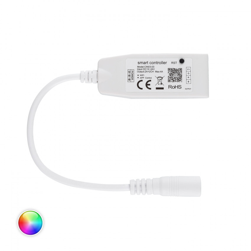 Mini Controlador Fita LED Dimmer Smart WiFi RGB 12/24V