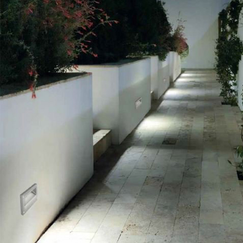 Producto de Baliza Exterior LED 5.5W Empotrable Pared Micenas Gris Urbano LEDS-C4 05-9832-Z5-CM