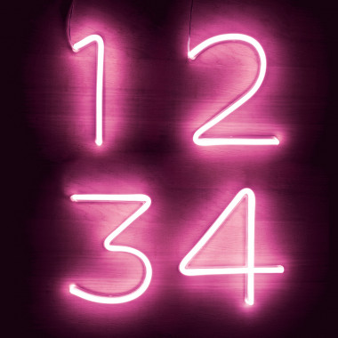 Números y Símbolos Neón LED Rosa
