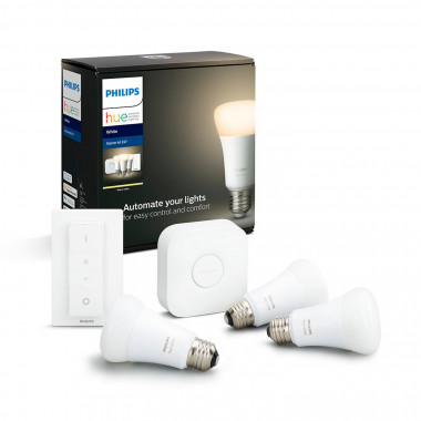 Producto de Kit Inicio Bombillas Inteligentes LED E27 3x9.5W 1055 lm PHILIPS Hue White 