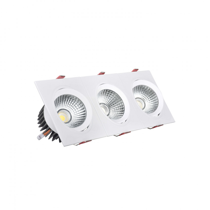 Foco Downlight LED 15W Rectangular Triple New Madison Corte 255x75 mm