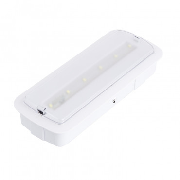 Luz de Emergencia LED 3W + Kit Techo Luz, Permanente / No Permanente con Autotest y Boton Test