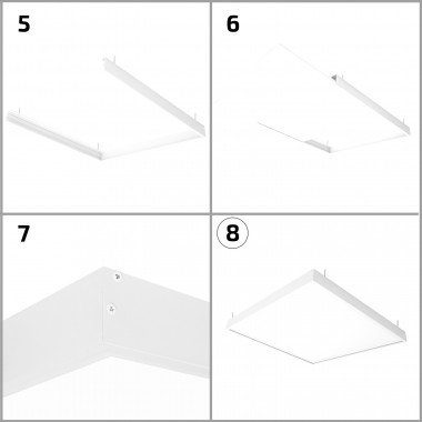 Producto de Panel LED 60x60 cm 40W 5200lm High Lumen LIFUD + Kit de Superficie