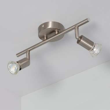 Lámpara de Techo Orientable Aluminio Oasis 2 Focos Plata